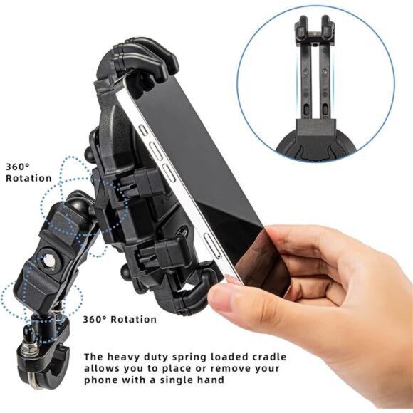 Motorcycle Phone Mount with Vibration Dampener for 4.7''-7.1'' Phones - Picture 4 of 7
